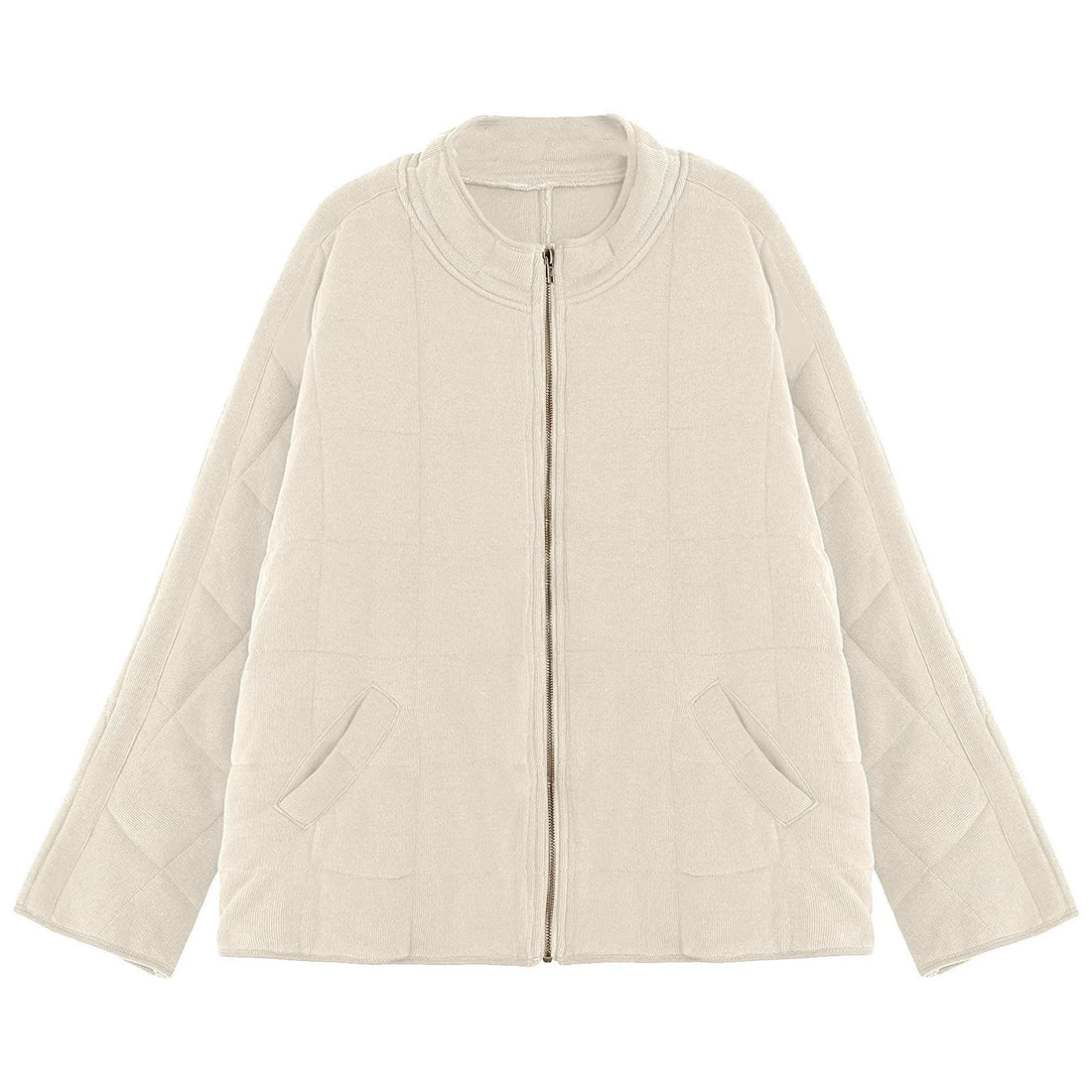 Women Casual Cotton Jacket Solid Color Loose Zipper Jacket With Pocket Autumn Winter Warm Coat Fashion High Street Outerwear