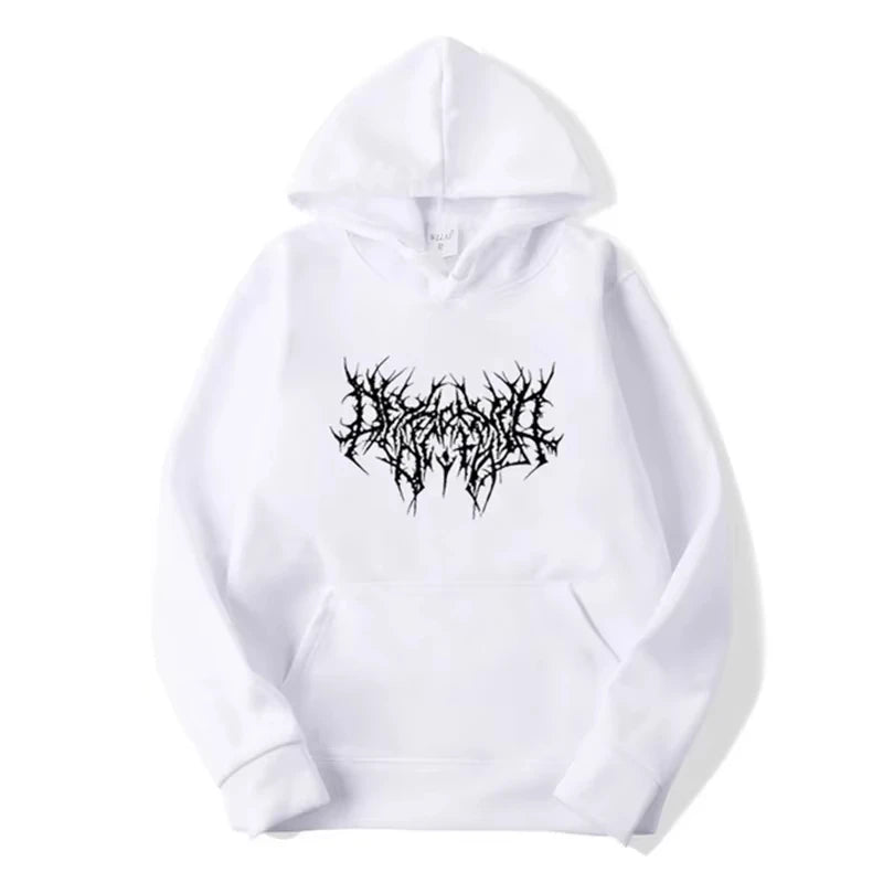 Spring and Fall Gothic Hoodie Long Sleeved Original Sweatshirt for Men and Women Y2k Trend Hip Hop Retro Punk Style Sweatshirt