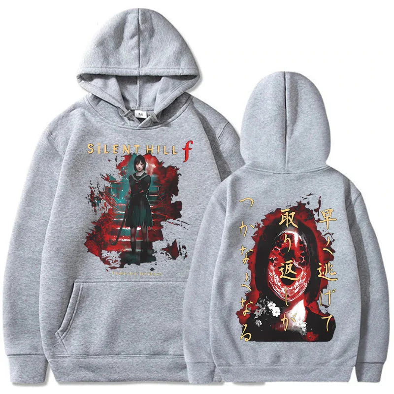 Silent Hill Double Sided Print Hoodie Men Women Harajuku Vintage Hooded Sweatshirts Gothic Fashion Pullovers