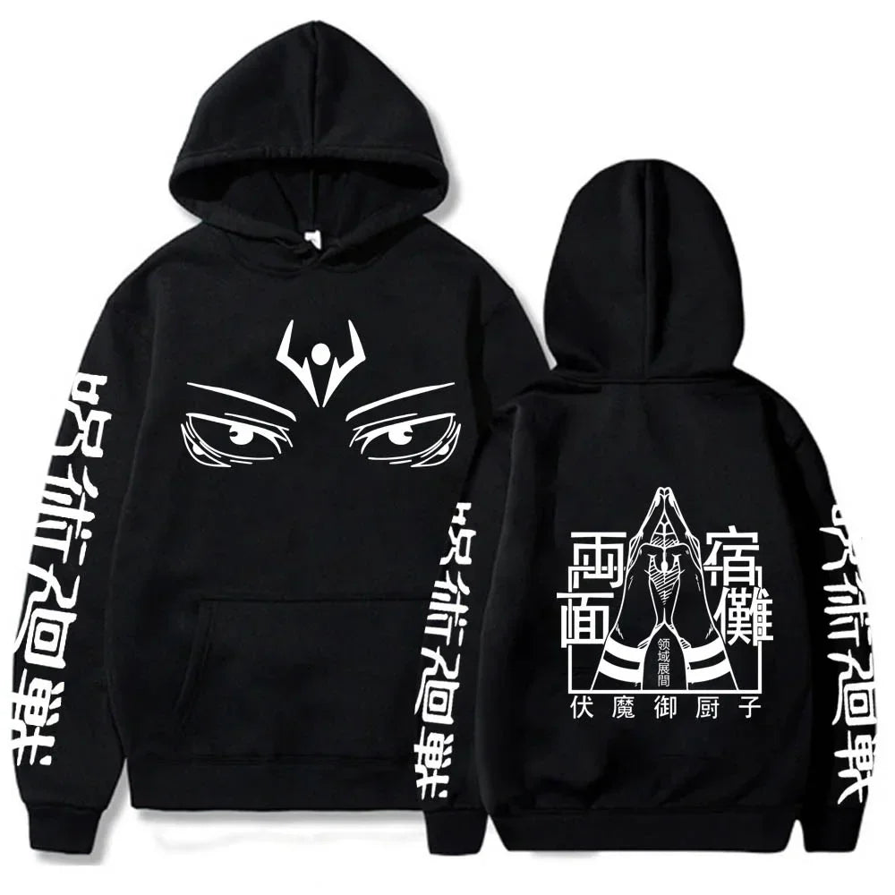 Japan Anime Jujutsu Kaisen Men Women Hoodies Satoru Gojo Loose Sweatshirt Unisex Autumn Warm Casual Streetwear