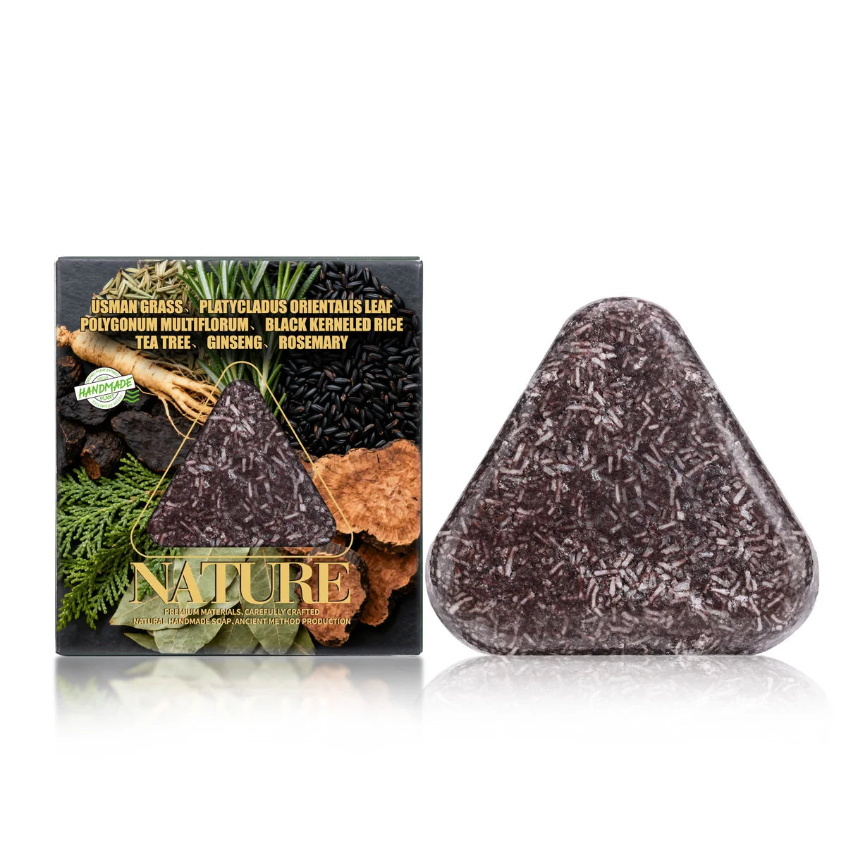 120g Polygonum multiflorum Usman grass shampoo soap shampoo soap Oil control solid shampoo soap Halalzen