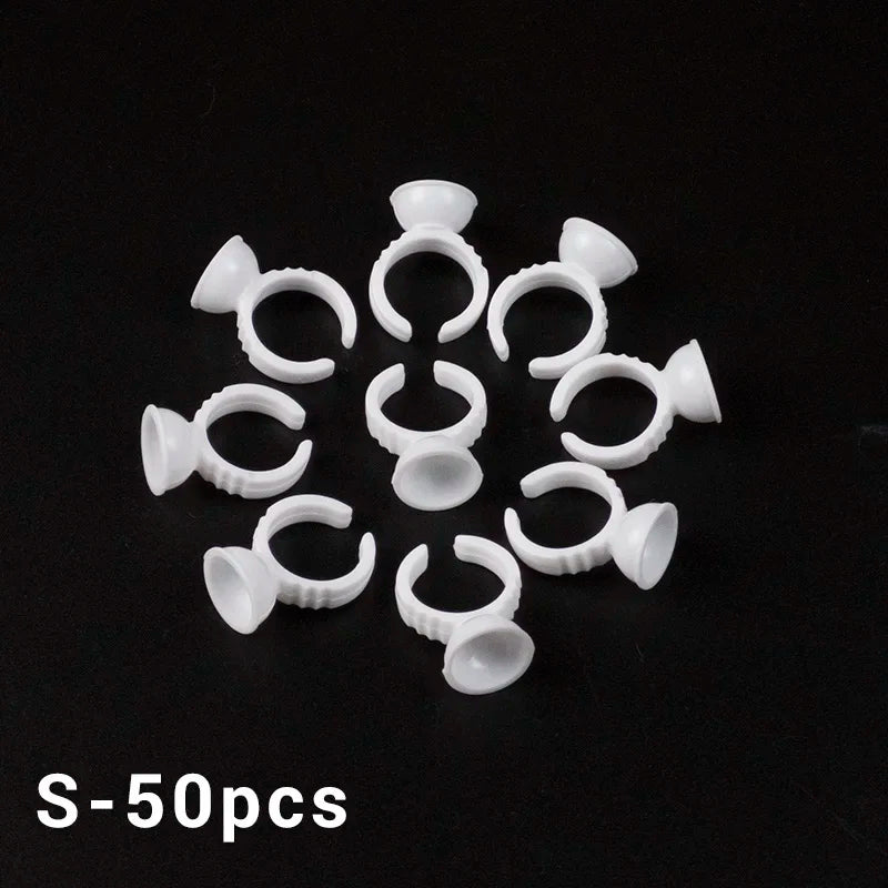 50/100pcs Glue Rings For Eyelash Extension Nail Art Glue Holders Eyelash Pallet Cups For Tattoo Pigment Makeup Tools
