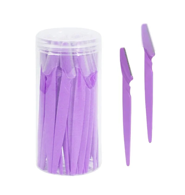 30Pcs/Bottle Eyebrow Razors With Container Facial Eye Brow Trimmer In Case Hair Removal Shaver Safe Blades Trimming Tools Halalzen