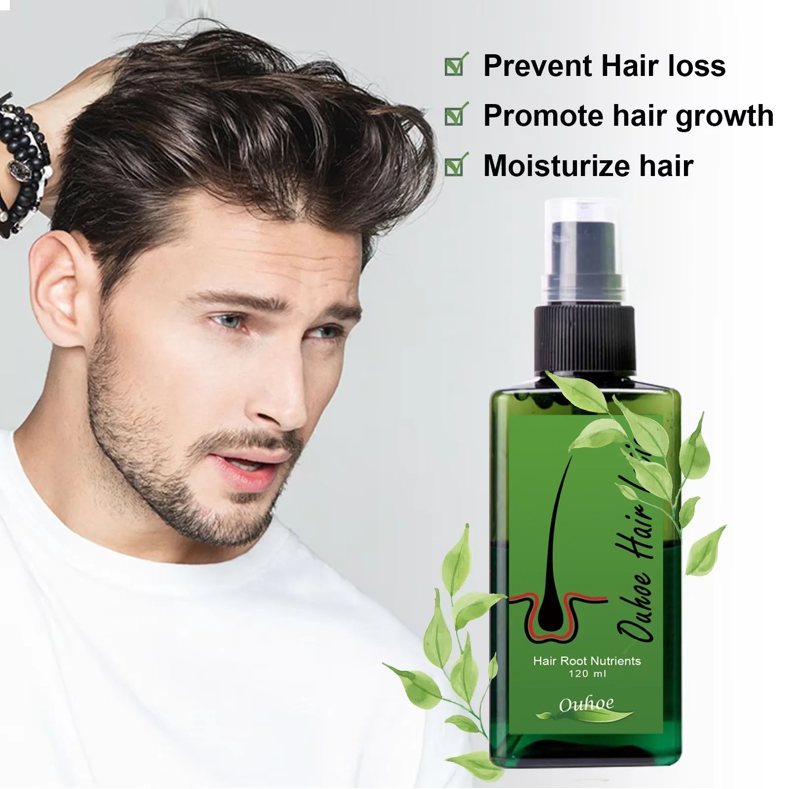 Hair Regrowth For Man Hair Growth Spray Anti Hair Loss Baldness Hair Root Repair Damaged Scalp Treatment Hair Growth Serum New
