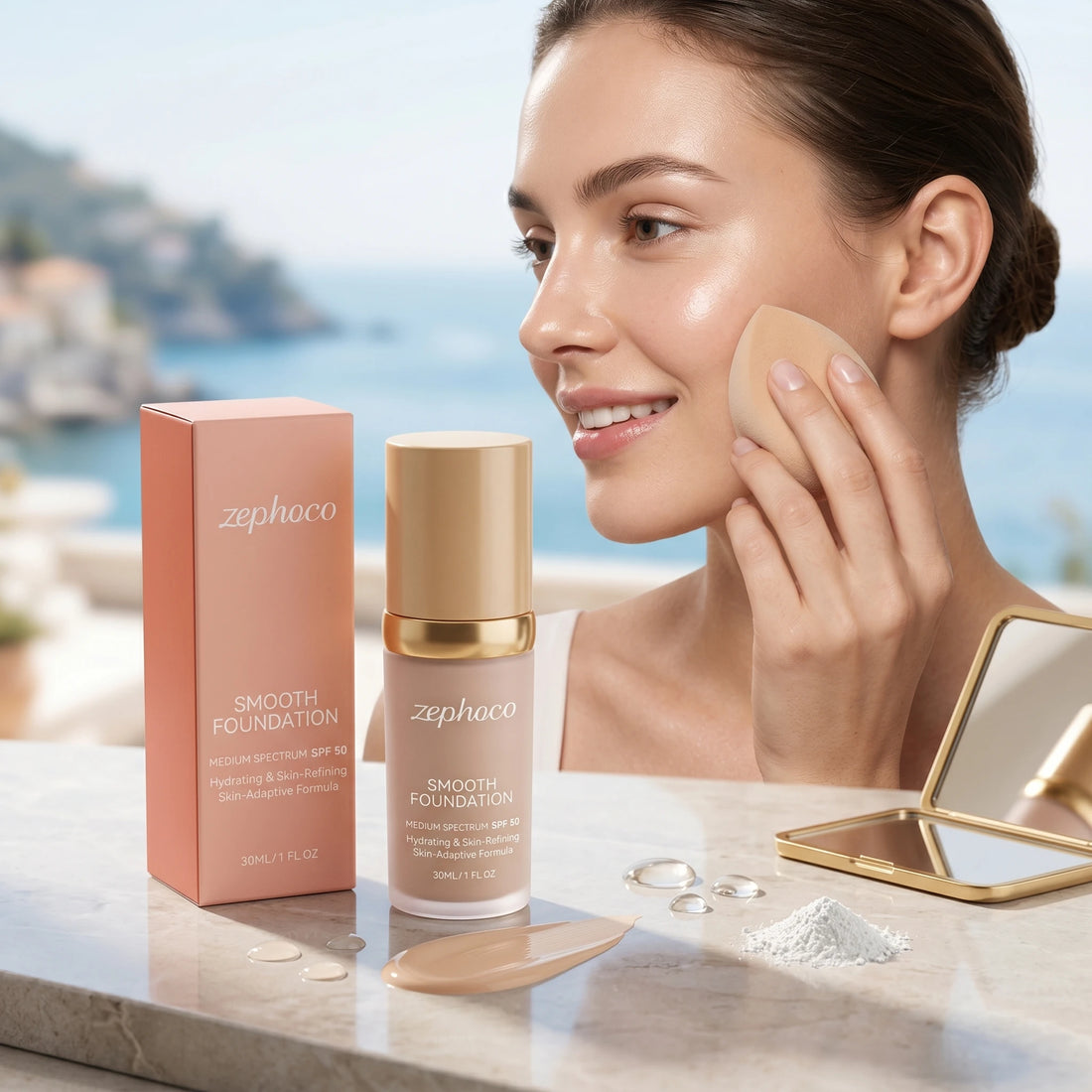 zephoco Color Changing Foundation Sunscreen Spf 50 Anti Aging Lasting Moisturizier Clearing Makeup Base Full Coverage Foundation