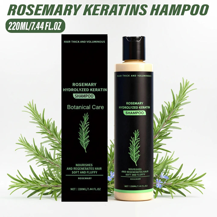 220ML Rosemary Keratin Volumizing Shampoo Natural Hair Care Deep Cleansing Moisturizing Smooth Fullness Boost Long Lasting Halalzen