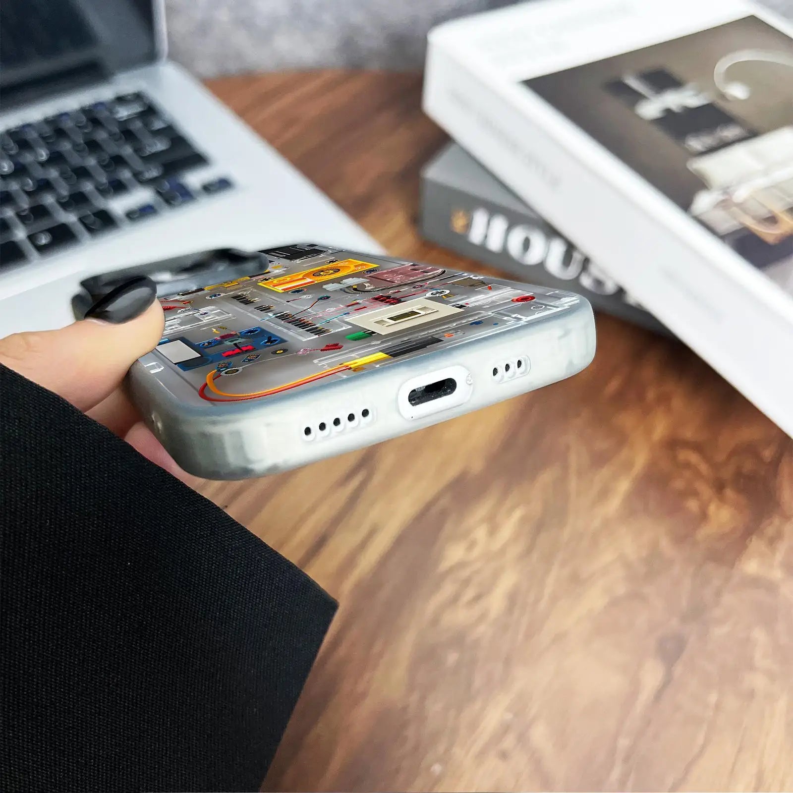 Mechanical Structure Pattern Phone Case, Anti-drop Phone Protective Compatible with IPhone 16 Pro Max 15 Pro 14Plus 13 12 11