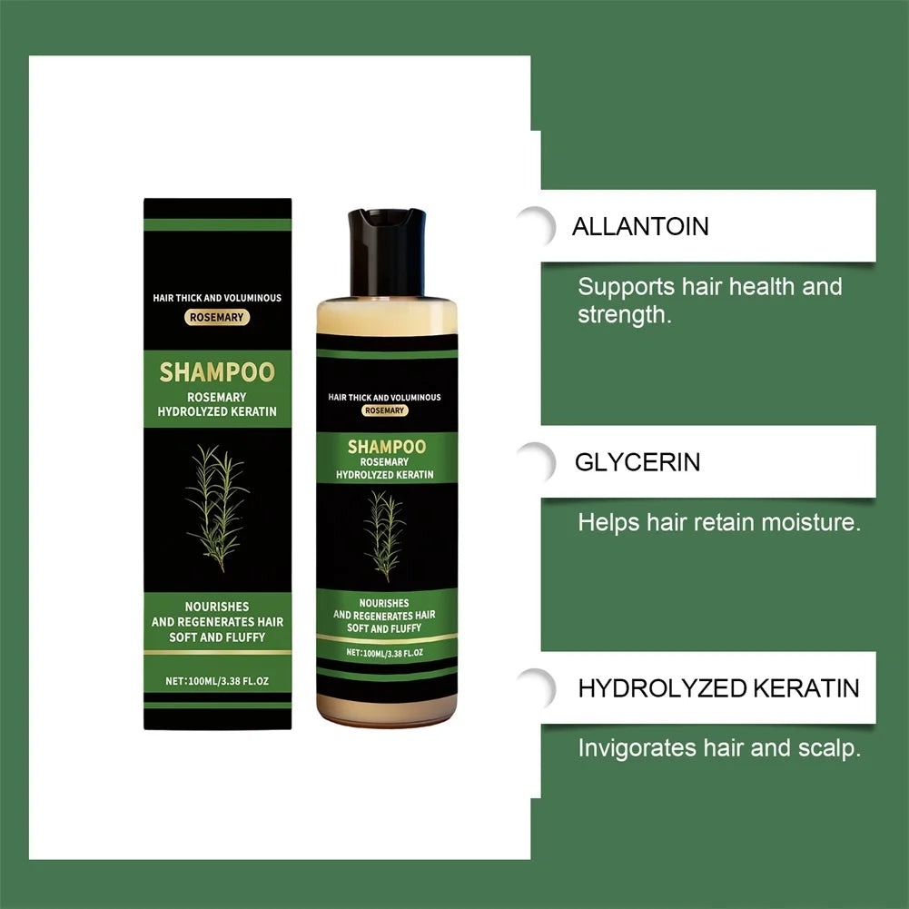Rosemary Shampoo for Women & Men-Natural Thickening & Strengthening Shampoo with Hydrolyzed Keratin for Thinning Hair Anti Loss