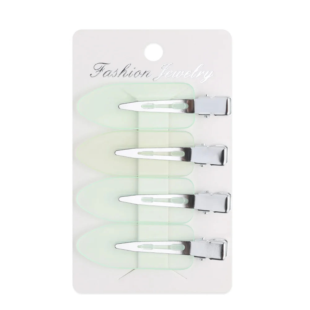 4 Pcs Seamless No Crease Barrettes Makeup Clip No Bend Hair Clip Professional Salon Styling Fixed hairpin Woman Man Hairdressing