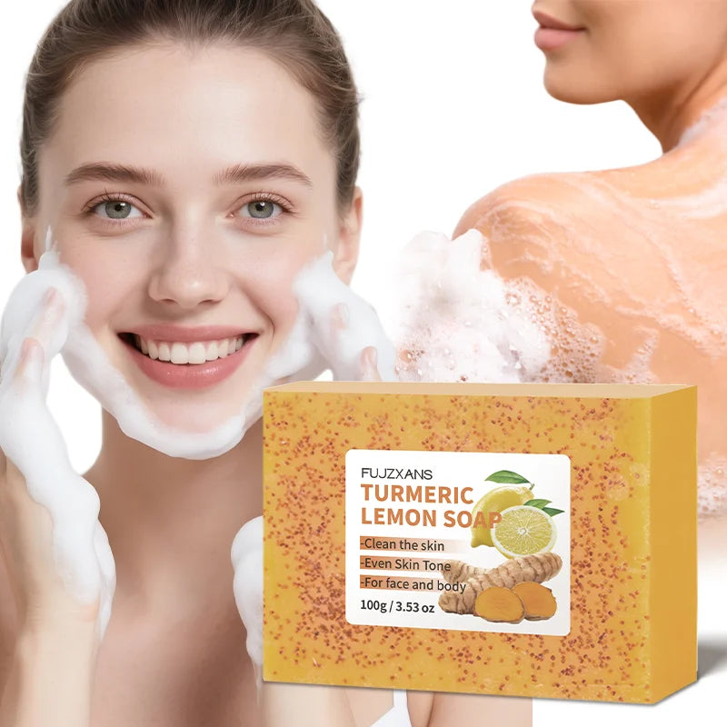 Lemon Turmeric Kojic Acid Soap 100g Brightening Skin Care Natural Whitening Beauty Bar for Facial Cleaning And Body Hygiene Halalzen