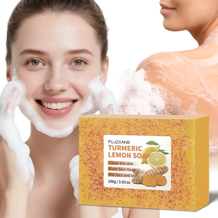 Lemon Turmeric Kojic Acid Soap 100g Brightening Skin Care Natural Whitening Beauty Bar for Facial Cleaning And Body Hygiene Halalzen