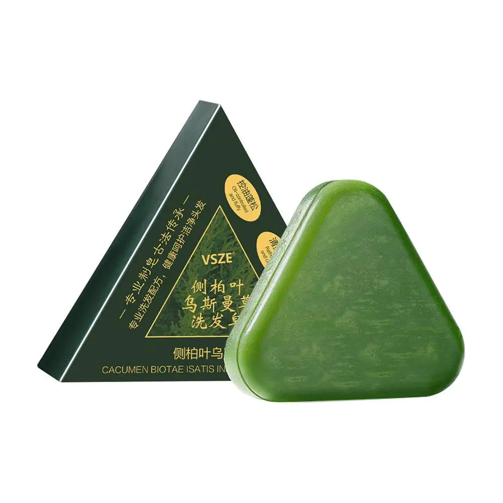 1/2/3/4/5/10pcs Natural Cacumen Platycladi Usma Grass Shampoo Bar Traditional Cold-Processing Silicone-Free Hair Care Soap Halalzen