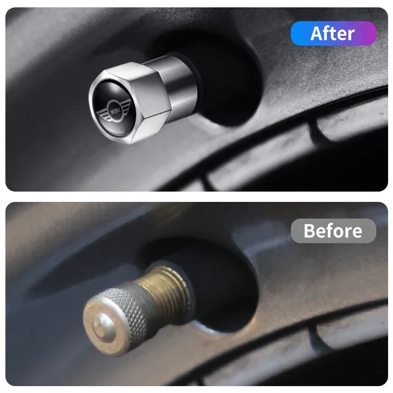 4Pcs Metal Car Wheel Tire Air Valve Caps Stem Covers For BMW Mini Cooper Countryman Clubman R55 R56 R60 F54 JCW F55 Accessories