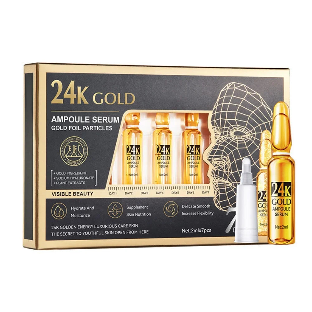 Korean 24K Gold Hyaluronic Acid Serum Protein Thread Lifting Filler Absorbable Collagen Protein Thread Vitamin C Facial Essence
