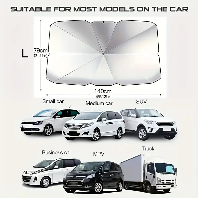 Protect Your Car From The Sun with This Portable, Foldable Car Windshield Sunshade