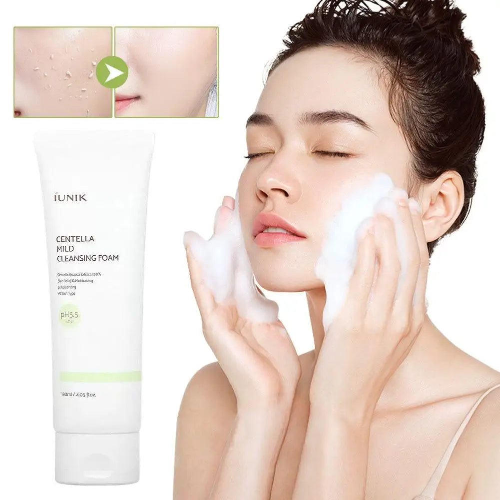 Vegan Centella Asiatica Calming Cleanser IUNIK Mild Cleansing Foam Propolis Vitamin Moisturizing Cleanser Korean Skin Care Halalzen