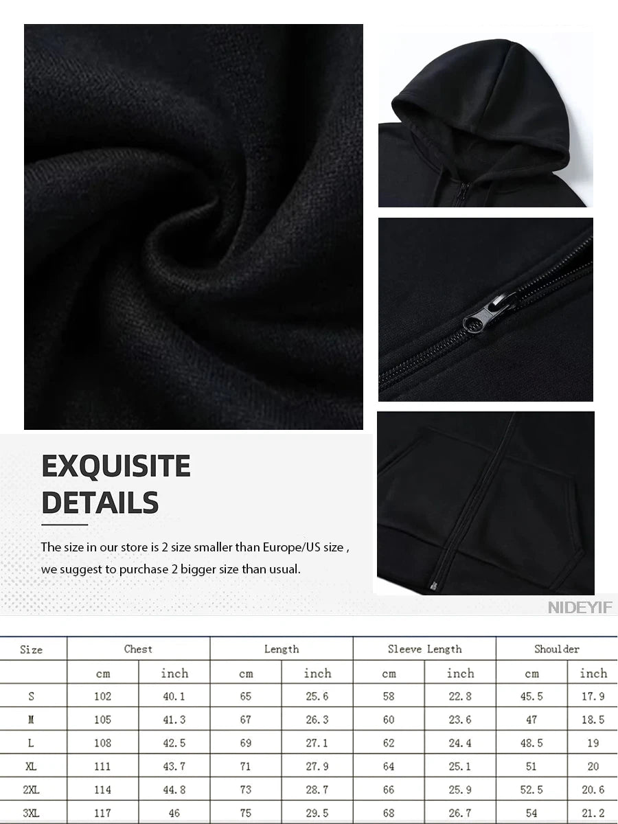 Rapper L'HIVER Saif Album 2025 Graphic Hoodie Zipper Men Women Jacket Hiphop Streetwear Outfit Sweatshirt Tops 0930-2