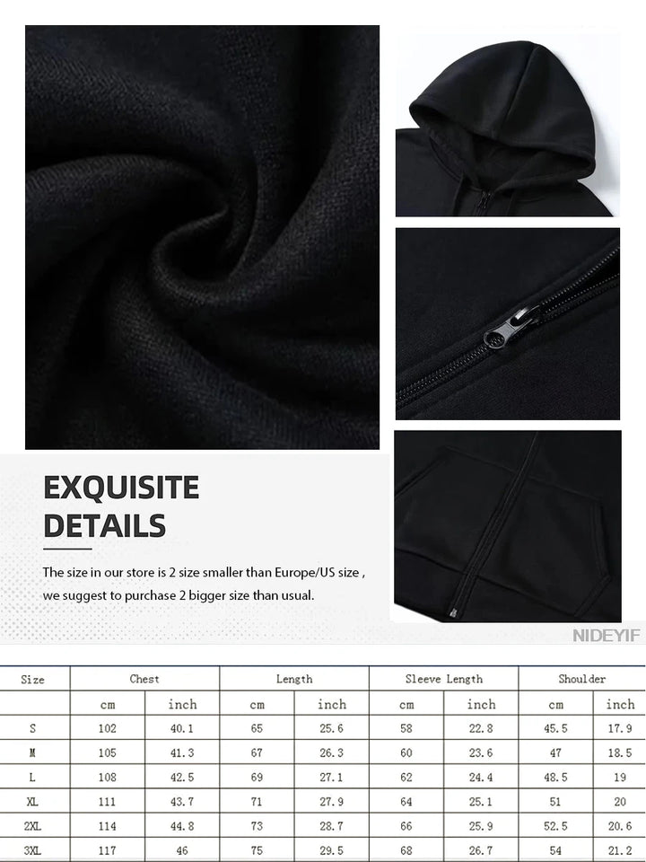 Rapper L'HIVER Saif Album 2025 Graphic Hoodie Zipper Men Women Jacket Hiphop Streetwear Outfit Sweatshirt Tops 0930-2