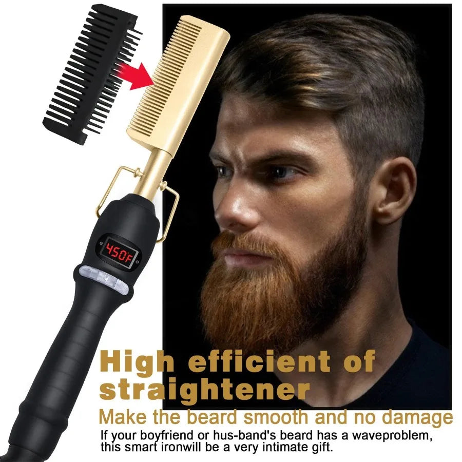 2-in-1 Wet & Dry Volumizing Curling Iron — Electric Curling & Straightening Comb | Ideal Gift for Men & Women | A Unique Present