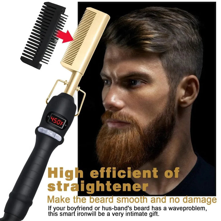 2-in-1 Wet & Dry Volumizing Curling Iron — Electric Curling & Straightening Comb | Ideal Gift for Men & Women | A Unique Present