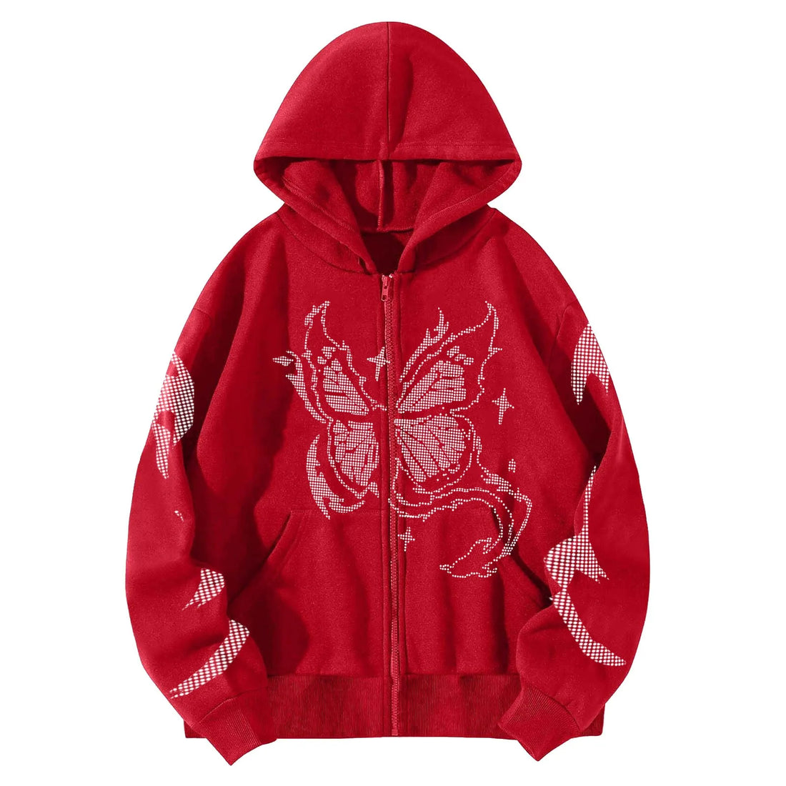 Hoodies Y2k Women Fashion Casual Monogram Print Long Sleeve Drawstring Hooded Sweatshirt Butterfly 2000s Clothes Y2k