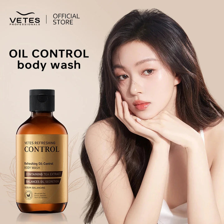 VETES 260ml Body Wash Tea Fragrance Shower Gel Oil Control Deeply Cleanses Keep Fragrance Take a Bath Balance Water and Oil Halalzen