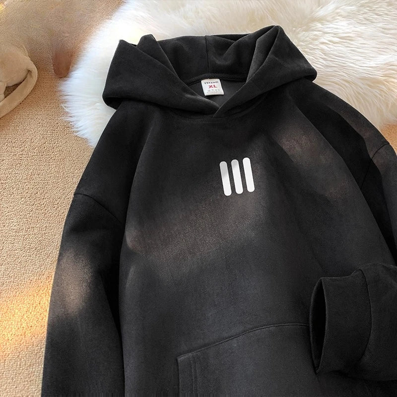 Men's Hoodie Classic Style Men's and Women's Clothing Autumn and Winter Casual Super Large Hoodie Sportswear Warm and Windproof