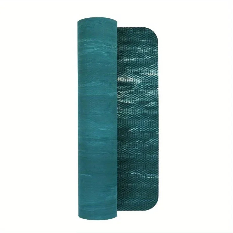 Non-slip treaded, 4mm rubber yoga mat suitable for high-intensity workouts