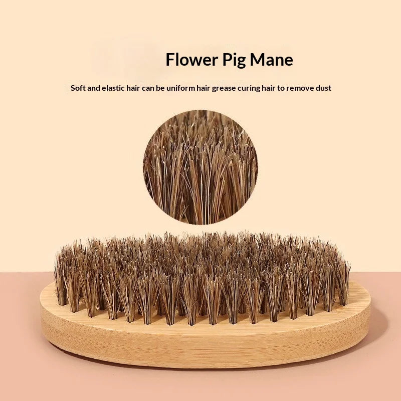 Professional Soft Boar Bristle Beard Brush Oval Handheld Shaving Brush For Men Oil Head Hair Styling Neck Duster Cleaning Tool Halalzen