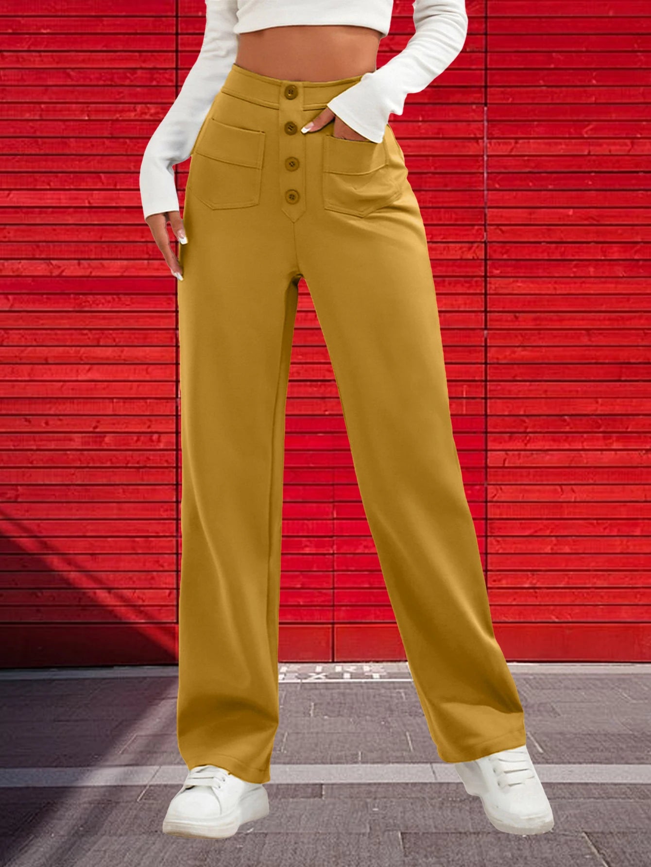 Women Sweatpants 2024 High-Waisted Multi-Pocket Cargo Pants Elegant Full-Length Casual Pants