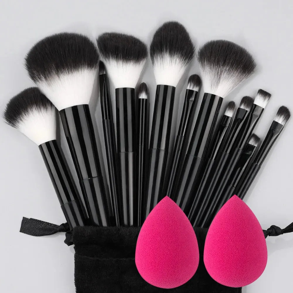 13Pcs Soft Fluffy Makeup Brushes Set for Cosmetics Foundation Blush Powder Eyeshadow Kabuki Blending with Makeup Sponge Egg