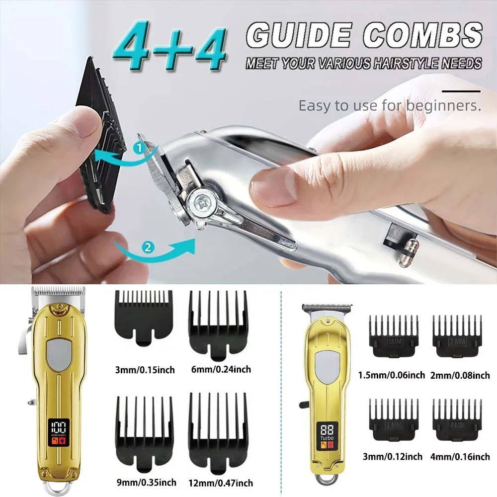 Hair Clippers for Men Professional, Barber Clippers and Trimmers Set, Cordless Hair Clippers for Hair Cutting Kit Halalzen