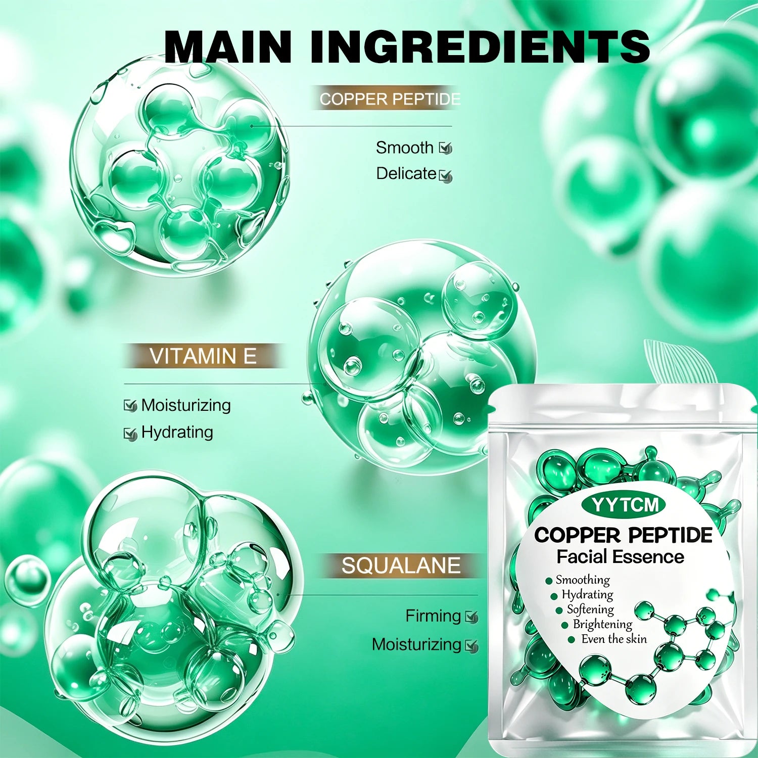 Copper Peptide Facial Serum Moisturizing Hydrating Firming Anti-Aging Skin Care Essence