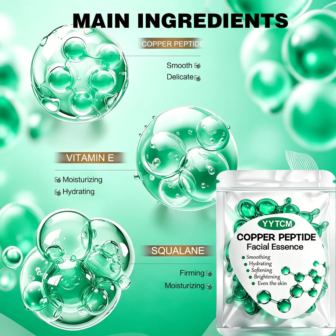 Copper Peptide Facial Serum Moisturizing Hydrating Firming Anti-Aging Skin Care Essence