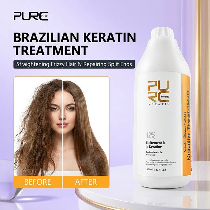 PURC Brazilian Keratin Treatment Straightening Hair Keratin For Deep Curly Hair Treatment Wholesale Hair Care Products PURE