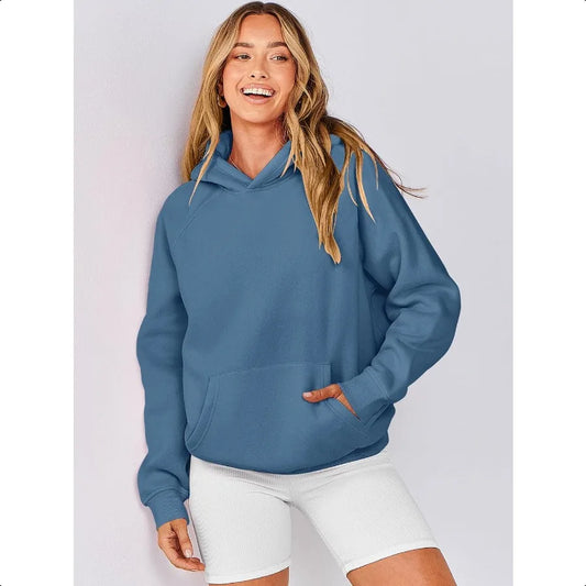 ANRAB Women Hoodies Oversized Fleece Long Sleeve Comfy Casual Basic Pullover Sweatshirts 2025 Fall Outfits Y2K Clothes