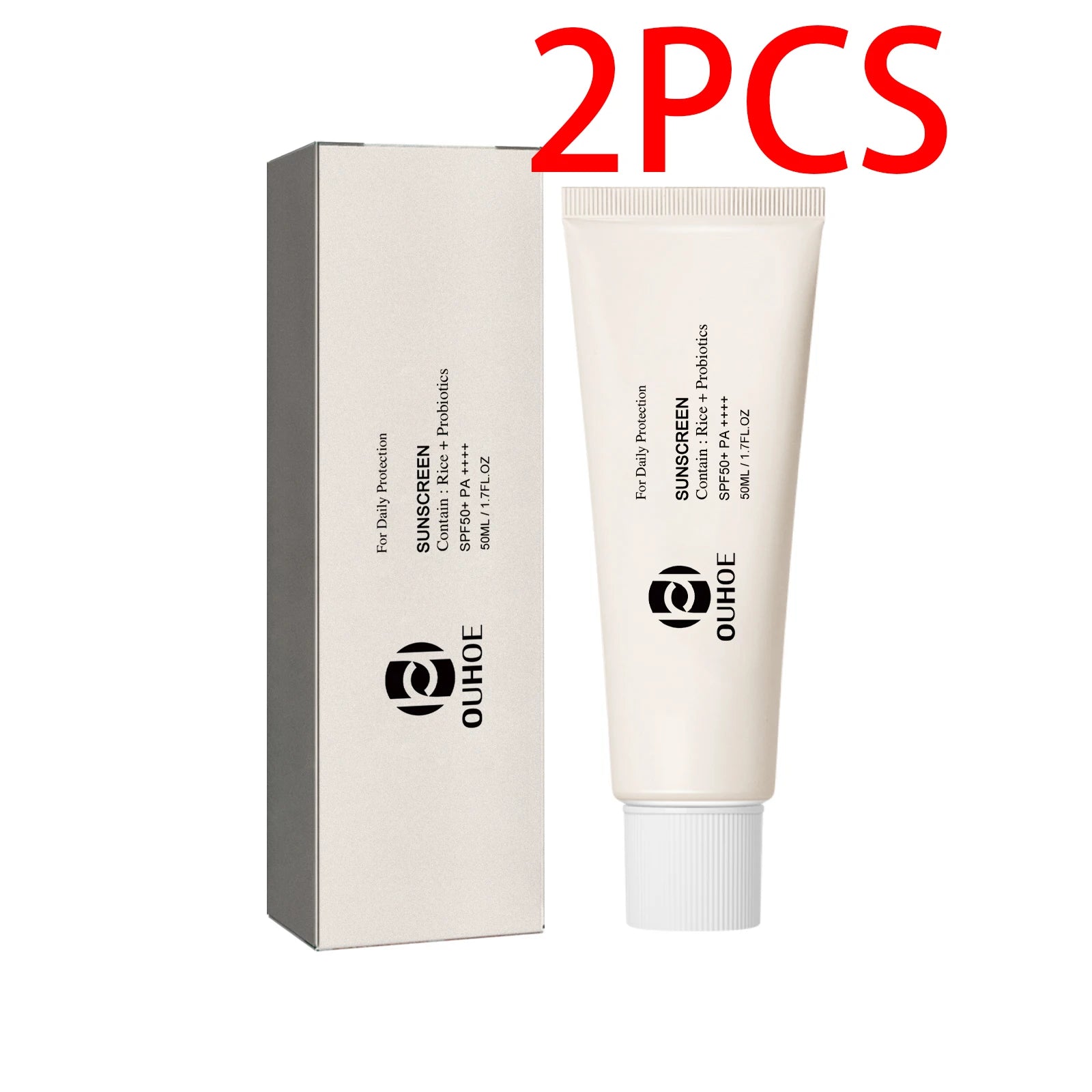 SPF 50 Face Sunscreen Non Lightweight Rice Probiotic Brightening Greasy UV Protection Moisturizing Cream for Sensitive Skin