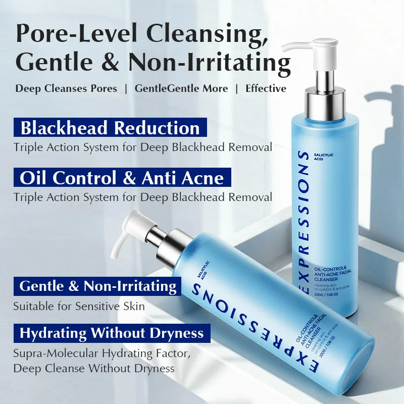 Korean Facial Cleanser – Salicylic Acid + Niacinamide, Blue Lotus & Lotus Extract for Fresh Clean & Oil-Balanced Skin Halalzen
