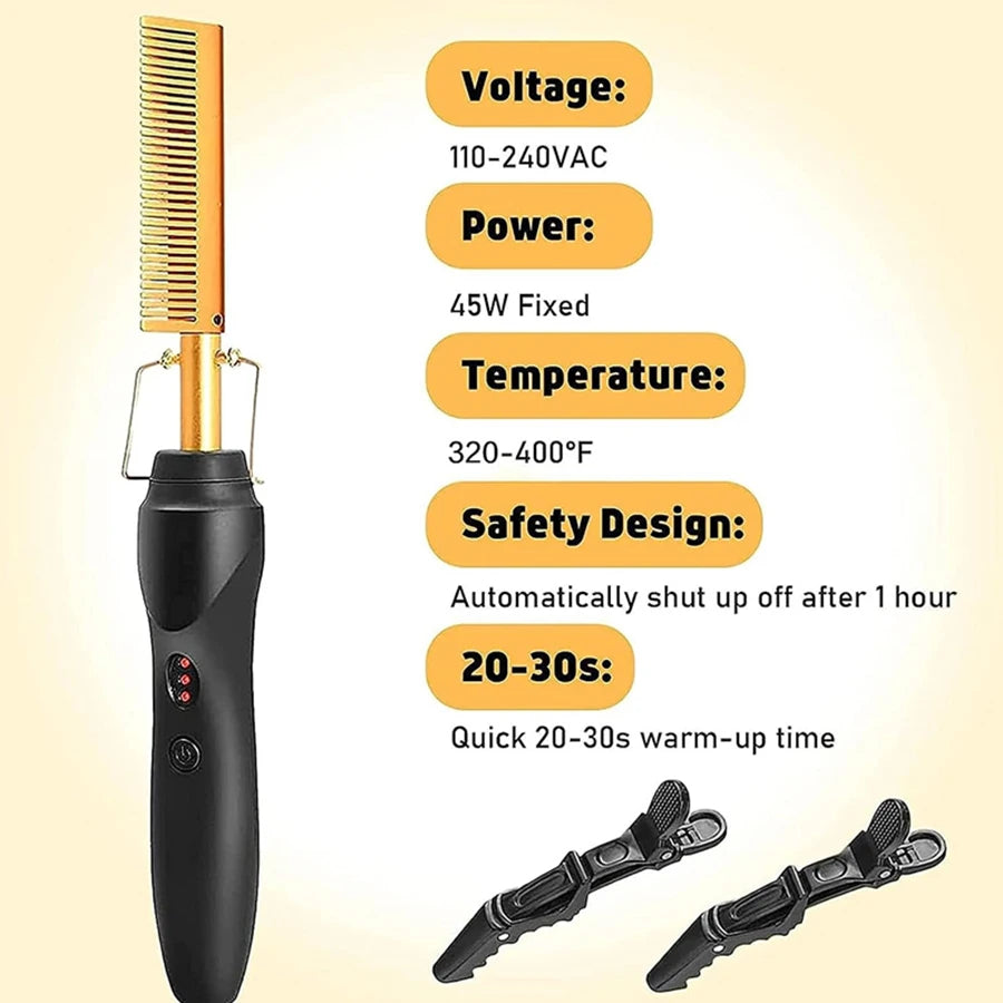 GOIPLE Lace Wig Installation Kit with Electric Hot Comb, Ionic Hot Comb for Wigs, Strong Hold Lace Wig Glue, Adhesive Remover, Melting Spray, Wax Stick & Edge Control Set