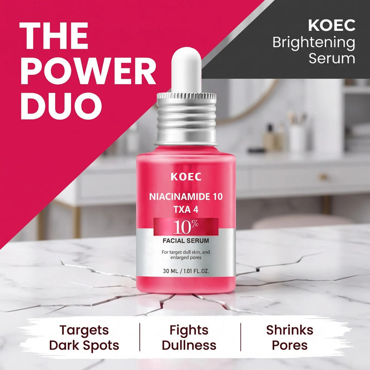 Niacinamide 10 + TXA 4 Serum, Purify Pigment Deposits, Moisturize Dry Skin, Brighten Natural Luster, Skin Firming Repair, 10% Niacinamide, 4% Tranexamic Acid, Hyaluronic Acid, All Skin Types, 1.01fl.Oz/30ml, Post-Cleansing Fa