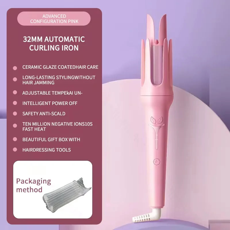 Automatic Curling Iron 32 mm Big Roll Anion  Ceramic Hair Curler 4-Speed Adjustable  Fast Heating Fashion Styling Tools Halalzen