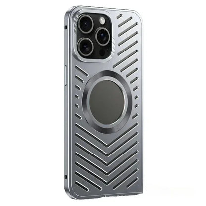for IPhone 12 13 14 15 16 Pro Max Series MagSafe Case Luxury Metal Heat Dissipation Magnetic Phone Cases Aluminum Cooling Cover