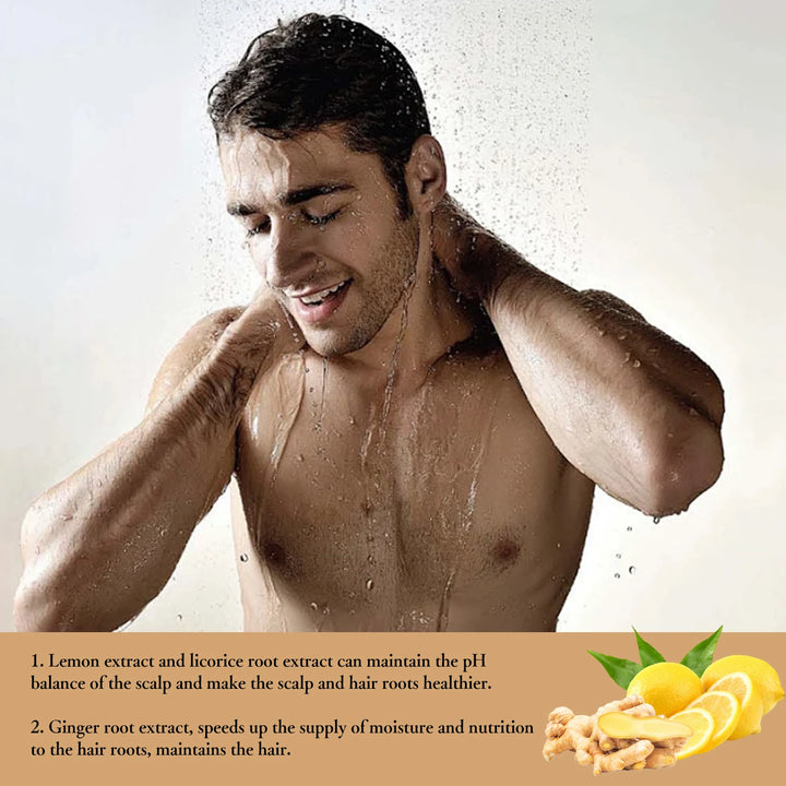 Volumizing Scalp Care Shampoo Deep Cleansing Ginger Extract Natural Formula Hair Strengthening Nourishing For Oily Hair All Type