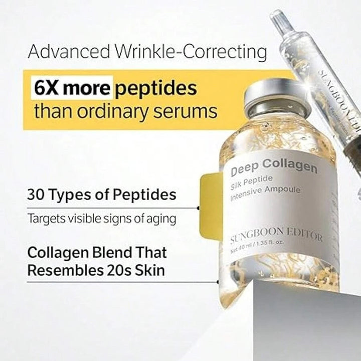 Collagen Peptide Anti-Aging Ampoule | Silk Protein Serum For Skin Tightening & Elasticity Boost Halalzen