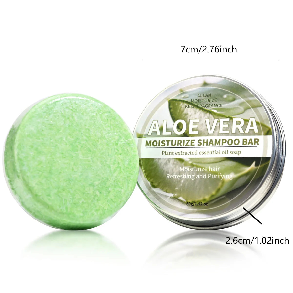 Aloe Vera Moisturizing Shampoo Bar, Plant Extract Essence Deep Cleaning Shampoo and Hair Care Soap Halalzen