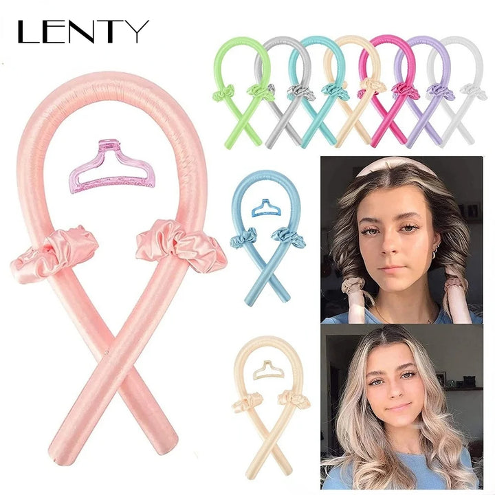 Heatless Curling Rod Headband No Heat Silk Curls Ribbon Hair Rollers Sleeping Soft Headband Lazy Hair Curlers Hair Styling Tools