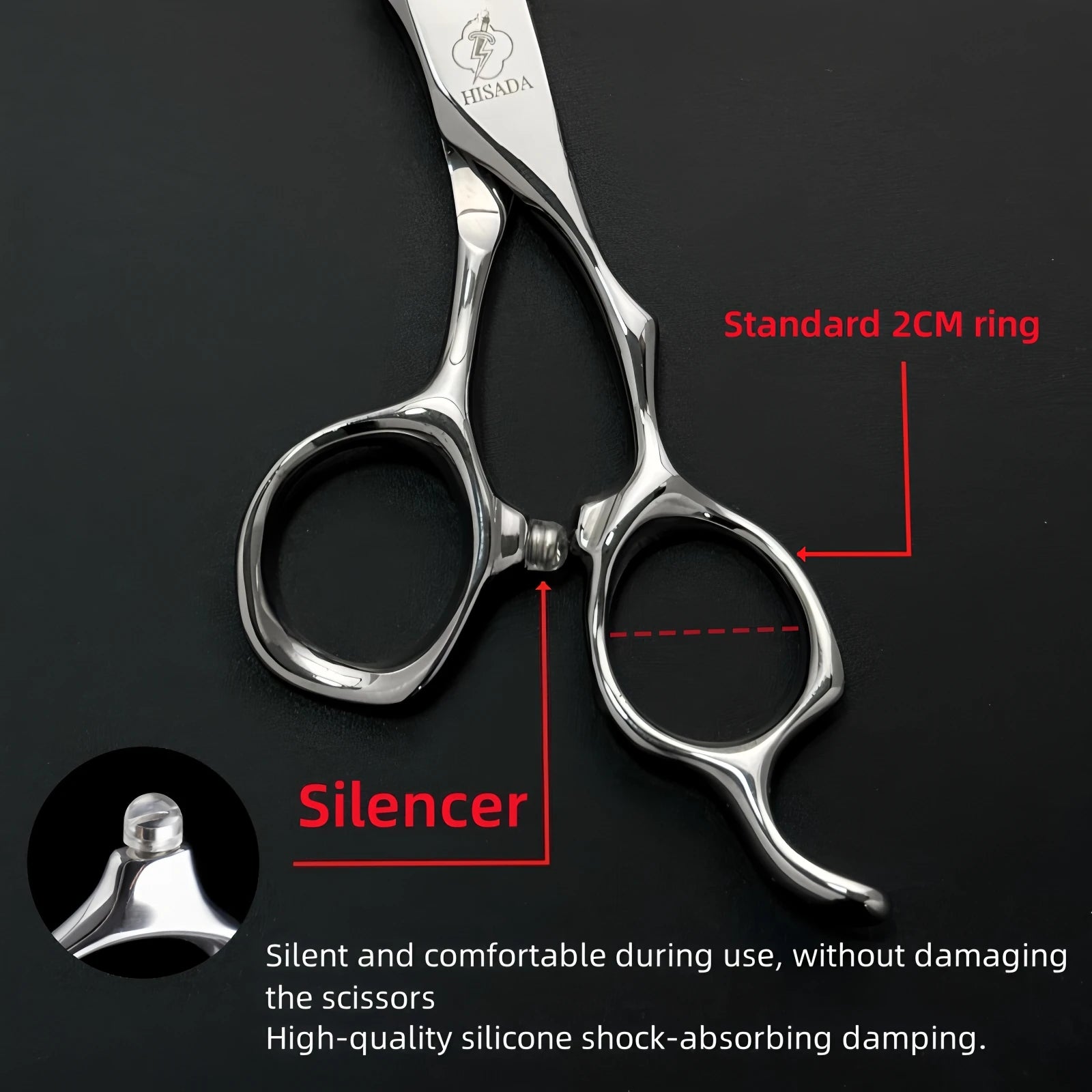 HISADA Hairdressing Scissors Professional Barber Scissors 6.0 Inch Scissors VG10 Material Professional Barber Scissors