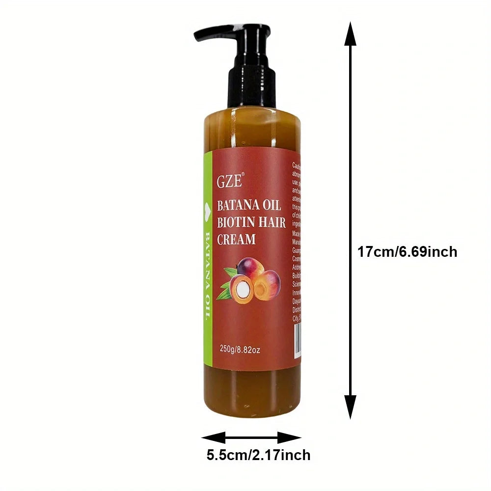 2 Pack GZE Batana Oil Biotin Hair Cream Strong Hair Anti-Breakage Repair Split Ends Silky For Dry Hair Halalzen