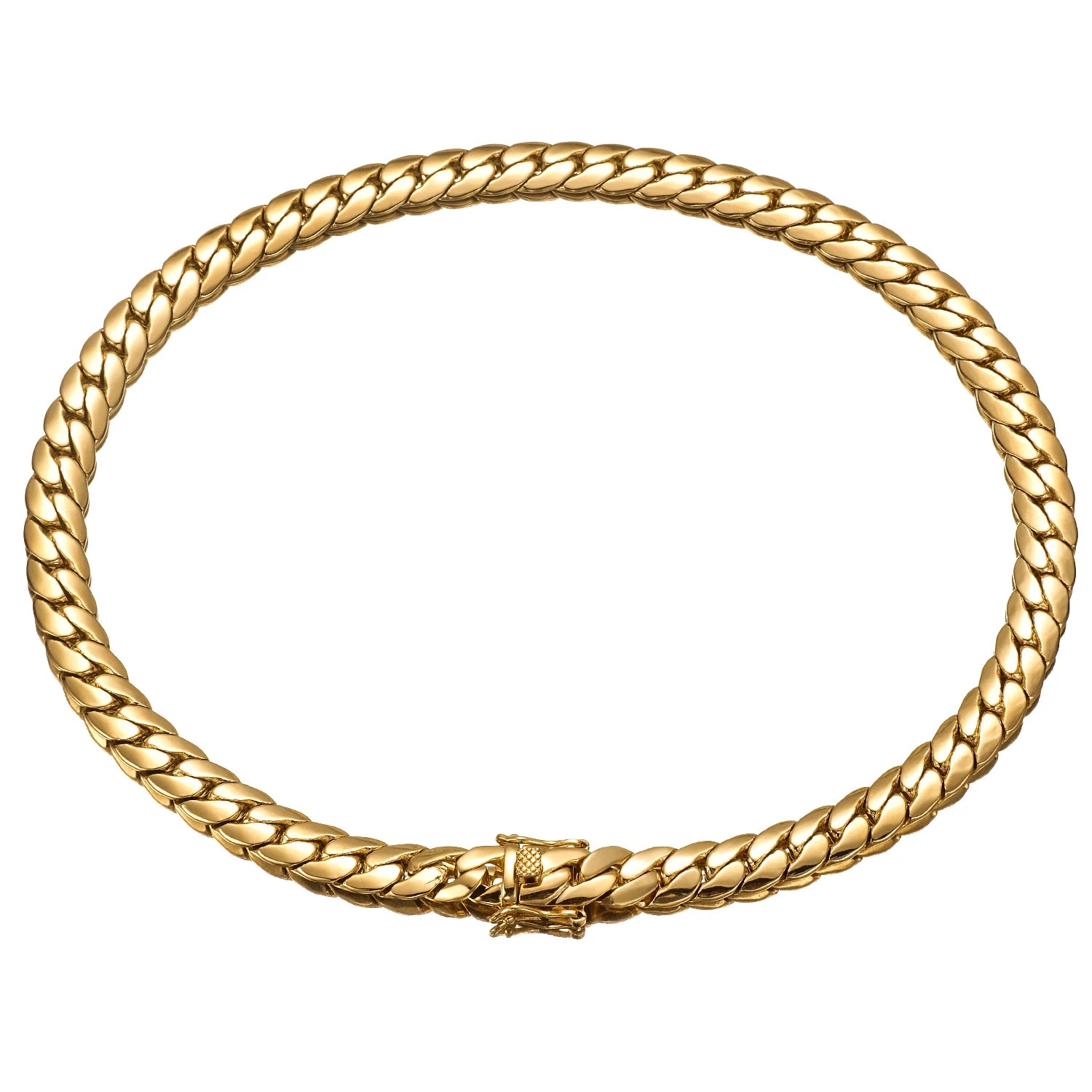 Hip Hop 18K Gold-Plated Cuban Link Necklace – Men's Rapper Bling Tank Chain Jewelry