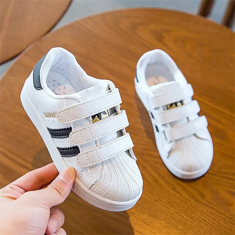 Baby Girls/Boys Autumn/Winter Fashionable Breathable Sneakers Casual Round Toe Kids Low-top Sneakers Comfortable Square Heel
